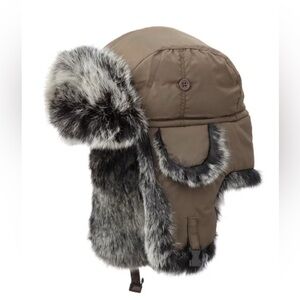 Crown Cap Down Filled Aviator with Frosted Real Rabbit Fur
Trim Size Medium